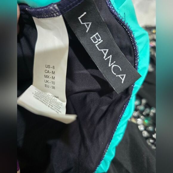 La Blanca The Sea Cross Multi-Strap Cross-Back One Piece NWOT Size 6 - Picture 5 of 5